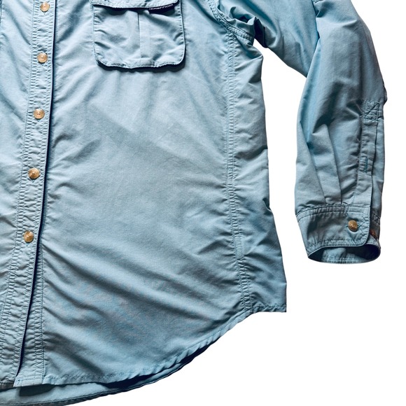 ExOfficio Sun Shirt Long Sleeve Button Up Vented Travel Outdoor Blue Size L - Picture 4 of 14